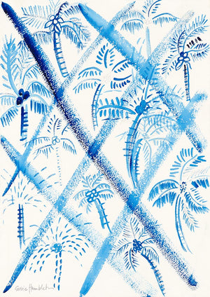 Palm Pattern in Blue